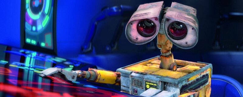 Robot with Large Eyes — Blue, Curious