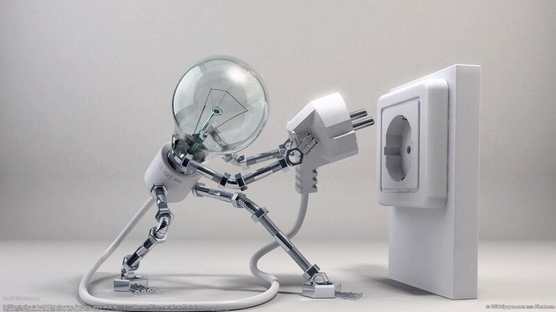 Robot with Light Bulb Head — Plug