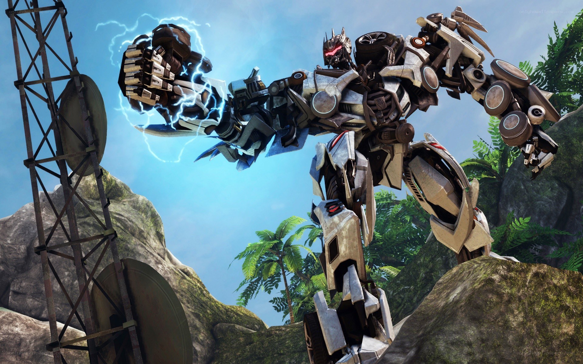 robot with lightning fist