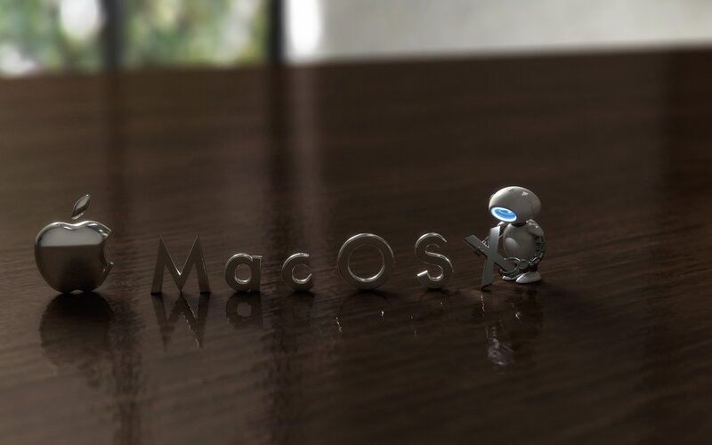 Robot with Macos Text