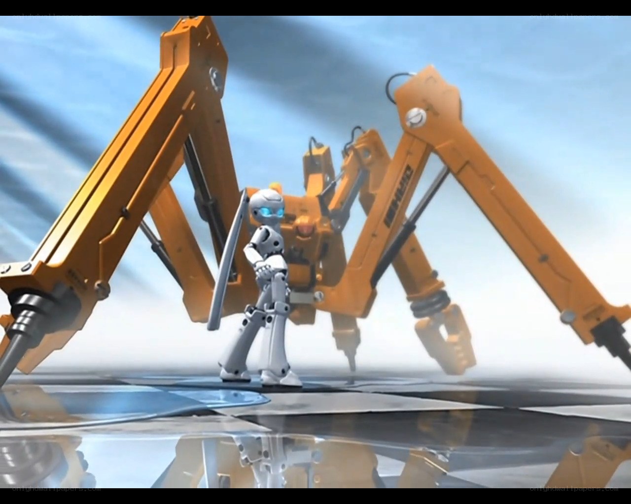 robot with mechanical spider