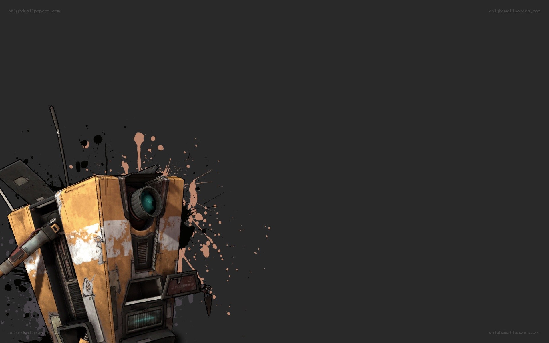 robot with paint splatters
