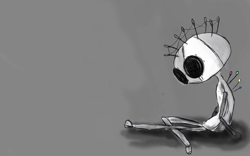 robot with pins