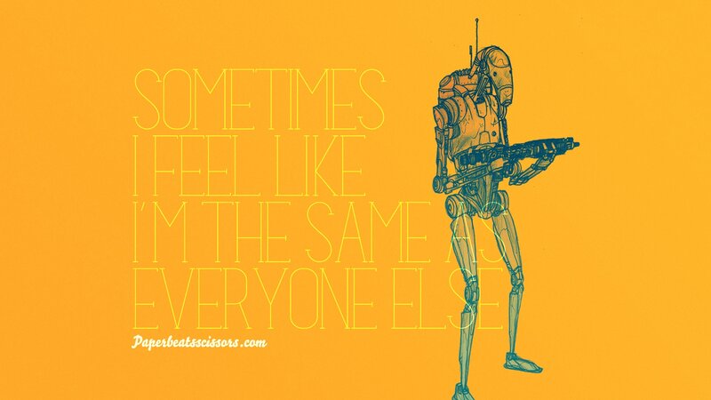 robot with quote art
