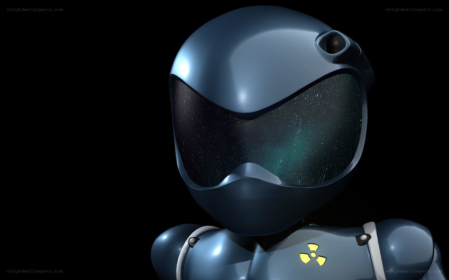 robot with radiation symbol