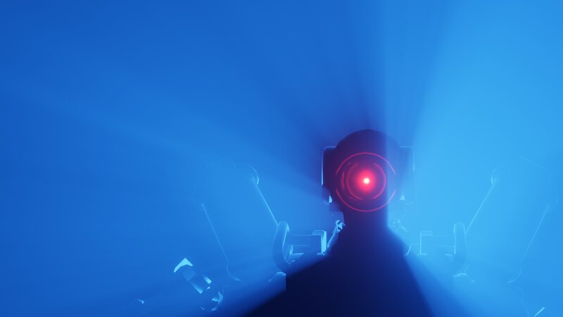 Robot with Red Eye — Blue