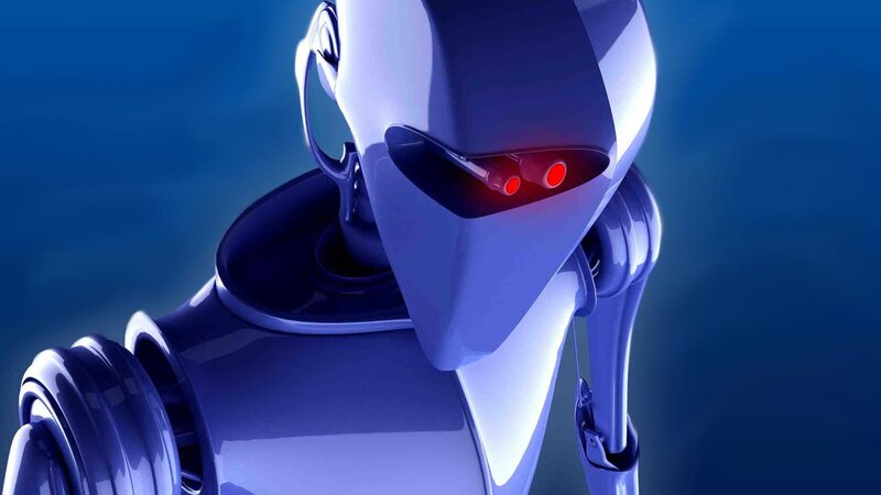Robot with Red Eyes — Blue