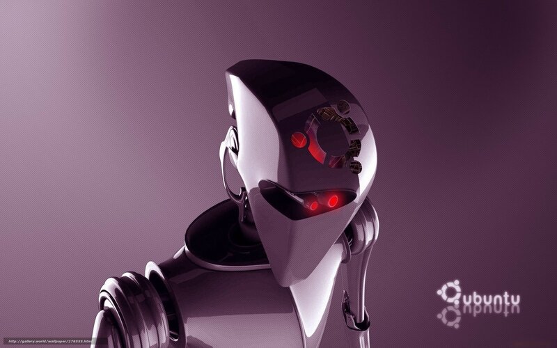 Robot with Red Eyes — Purple, Futuristic