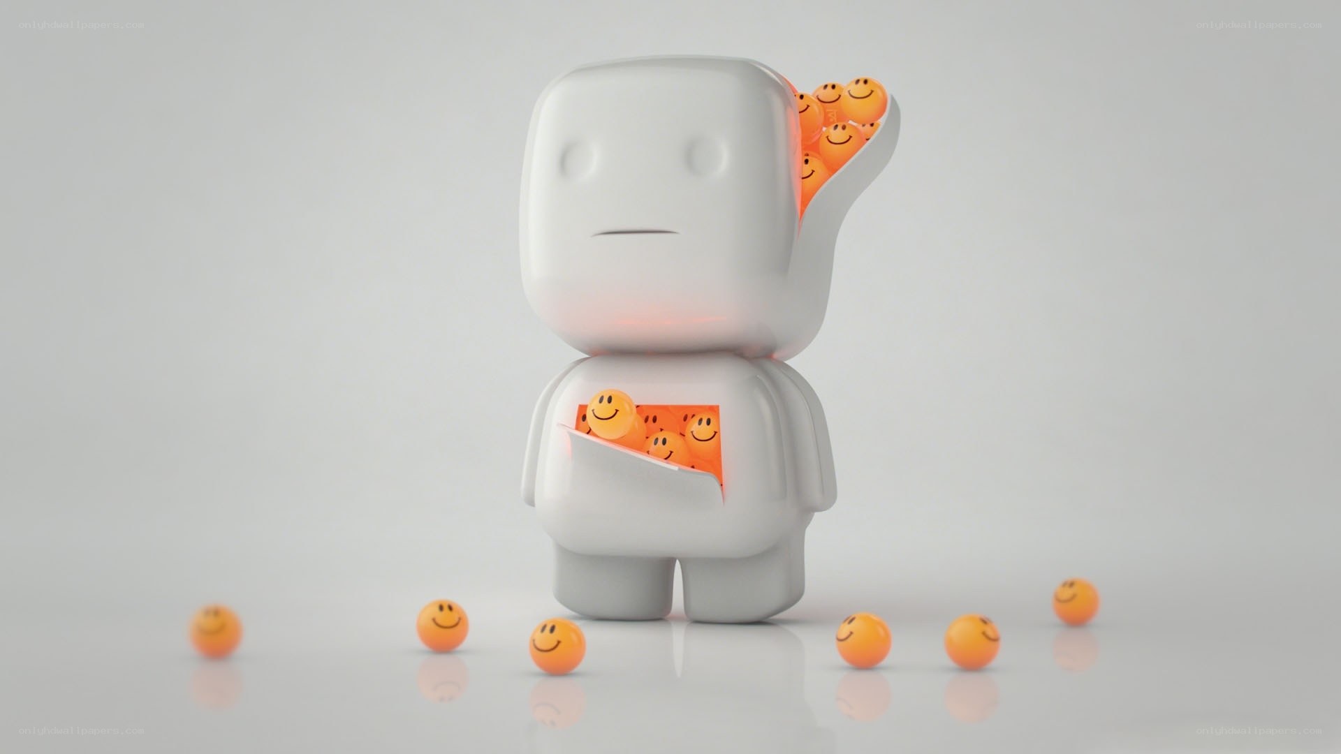 robot with smiley faces