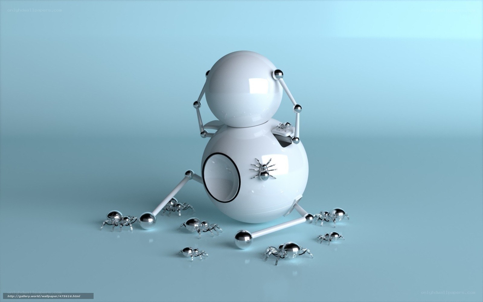 robot with spider companions