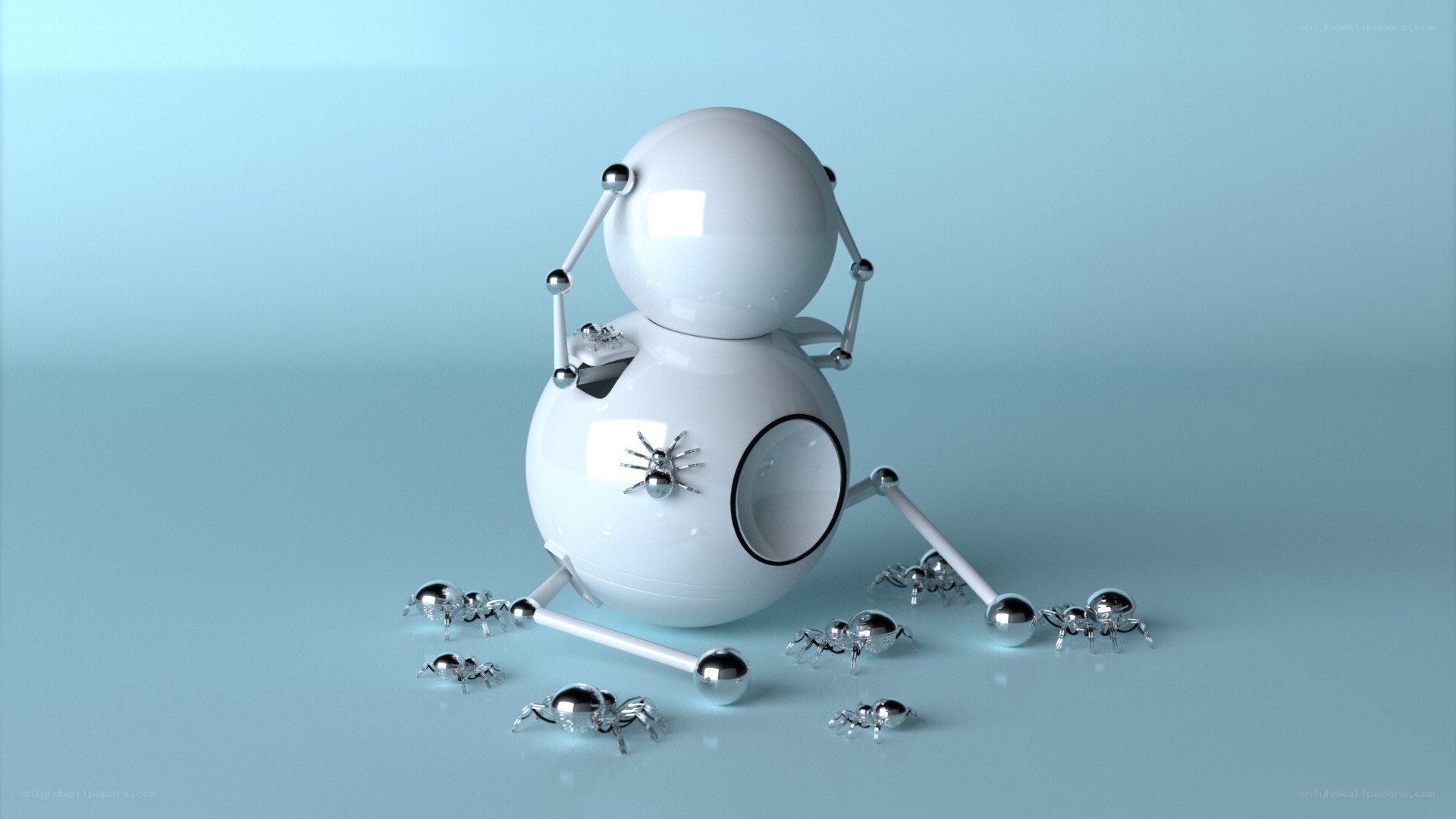 robot with spider minions