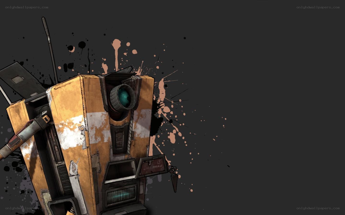 robot with splattered paint