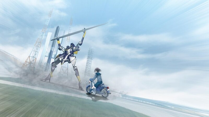 Robot with sword on road