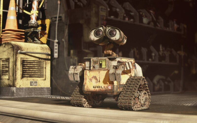 Robot with Tank Treads — Yellow, Dramatic