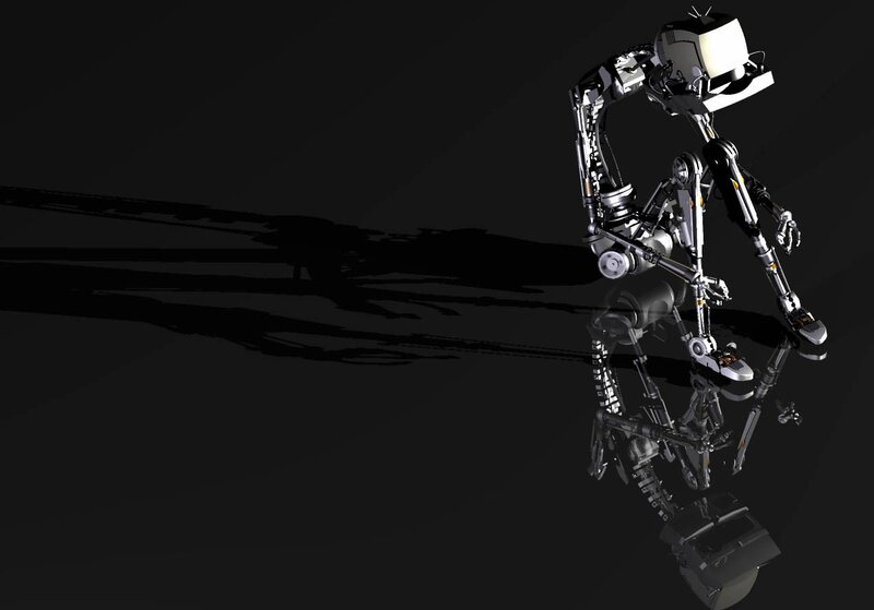 robot with television head