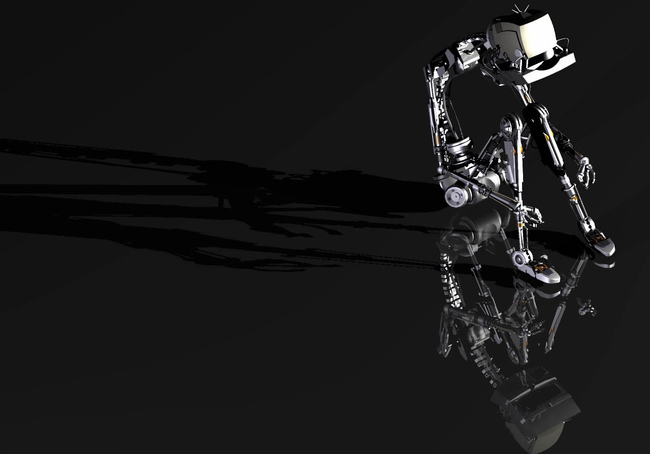 robot with television head