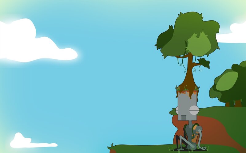 Robot with Tree on Head