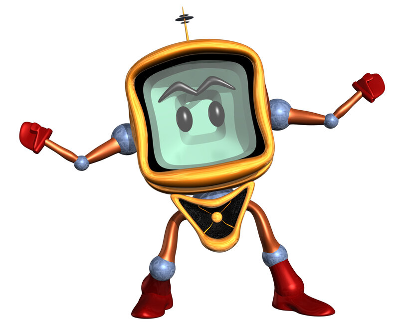robot with TV head