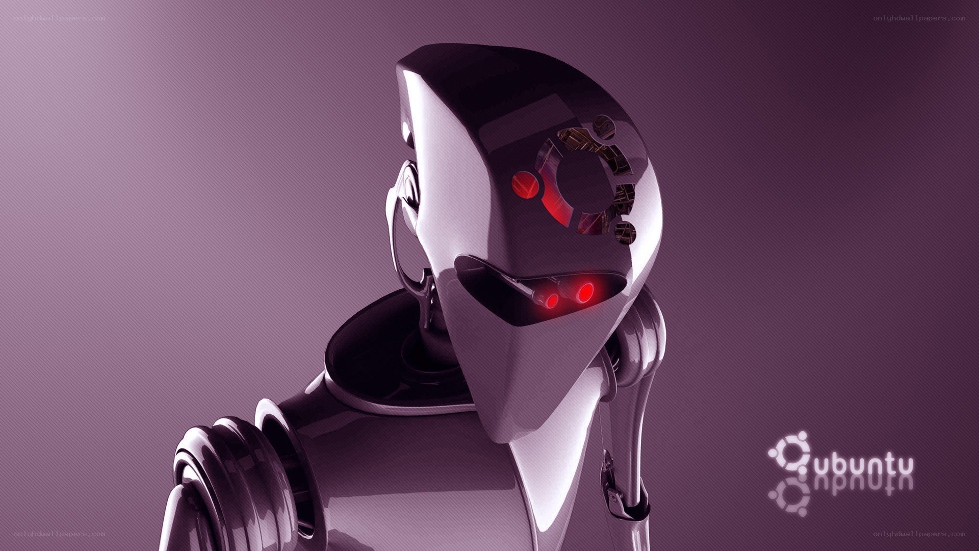 robot with ubuntu logo
