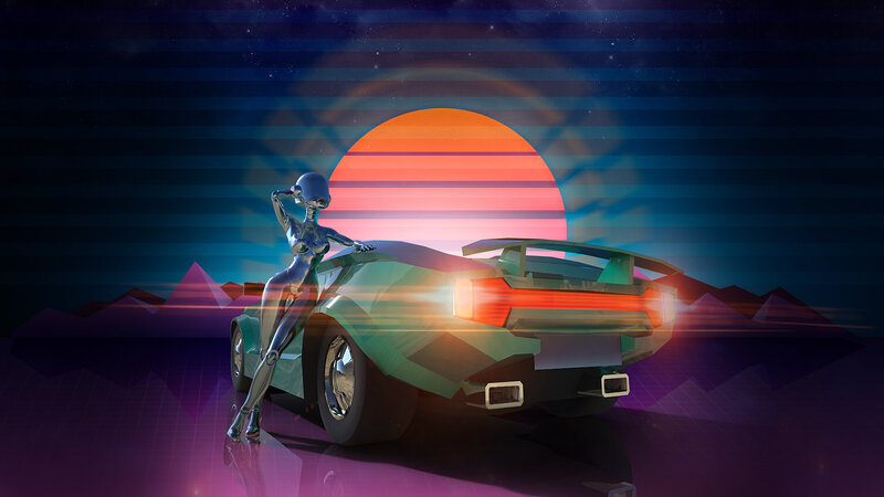 Robot Woman on Car
