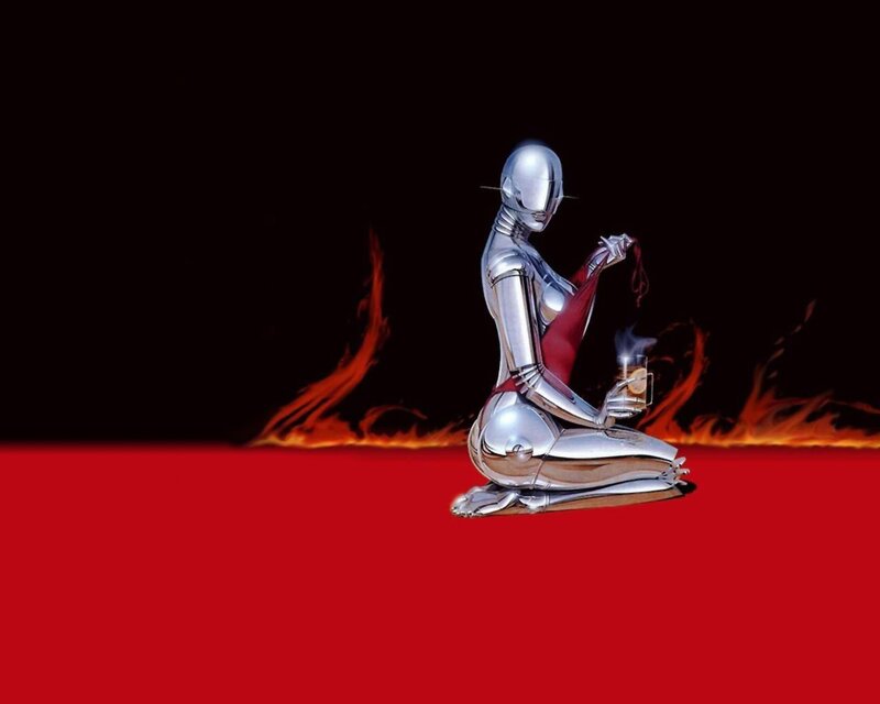 robot woman with drink