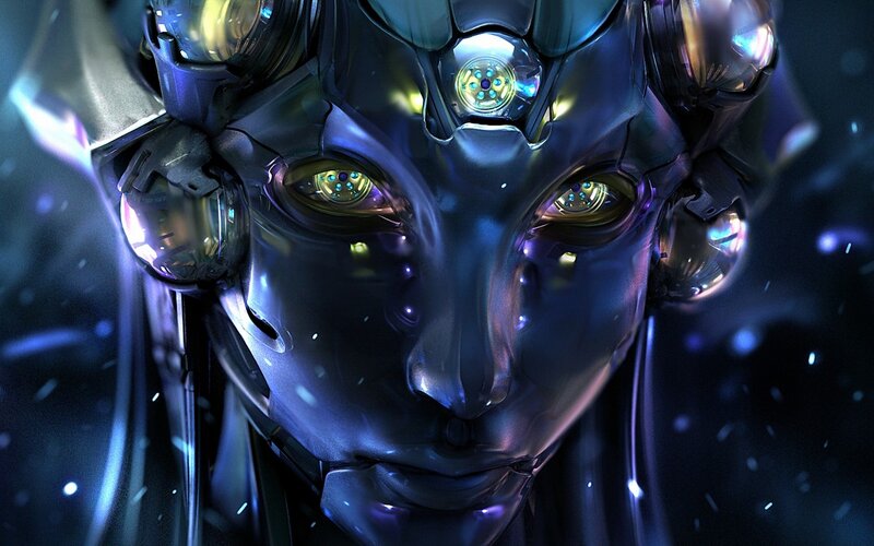 Robotic Alien Face