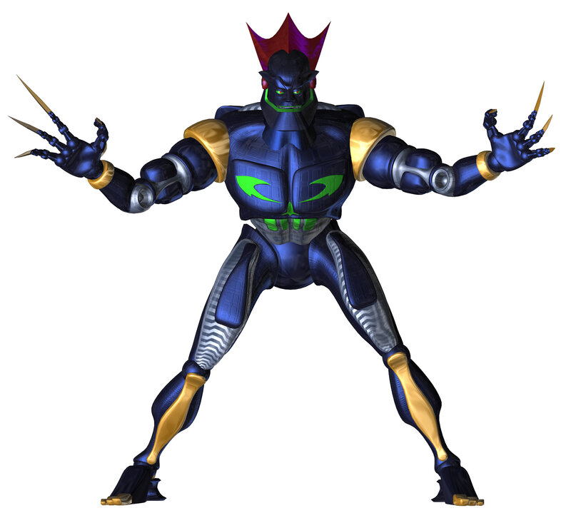 robotic alien warrior character