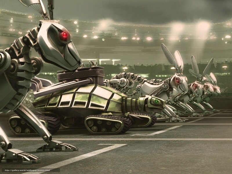 robotic animals in stadium