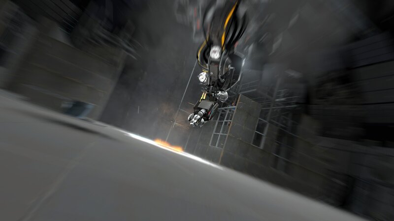 Robotic Arm in Motion — Gray