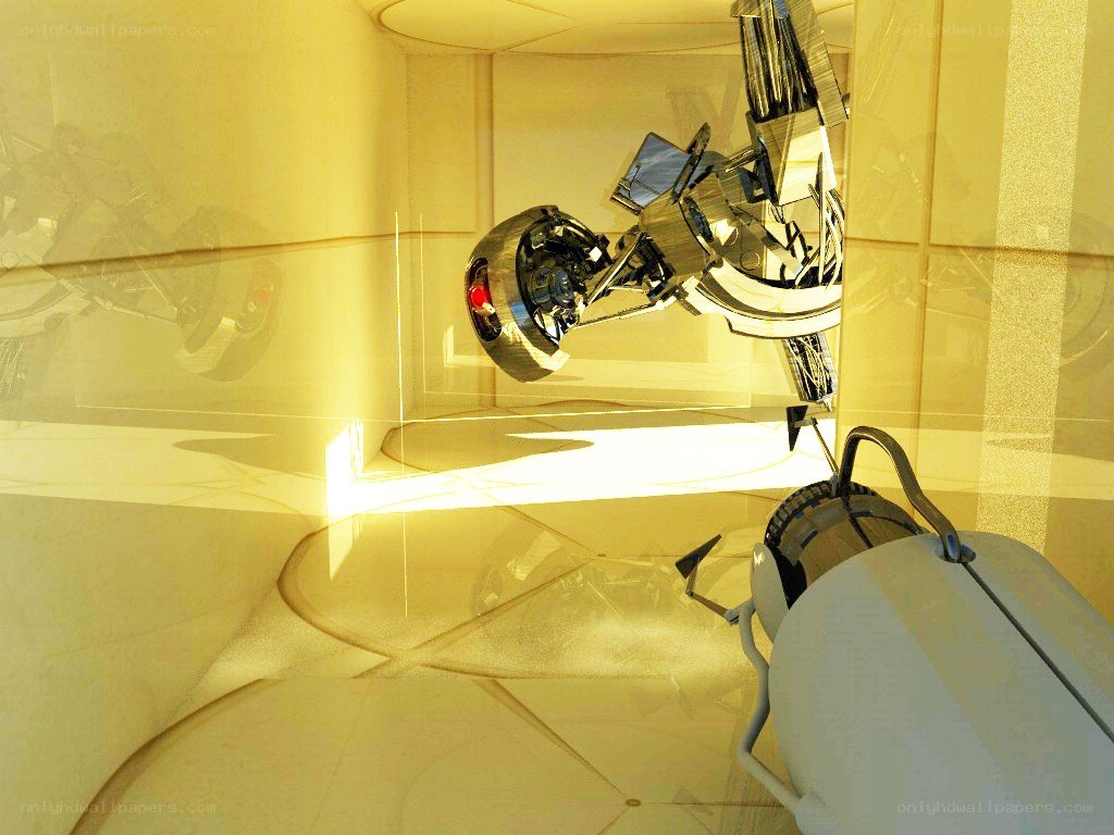 robotic arm in yellow chamber