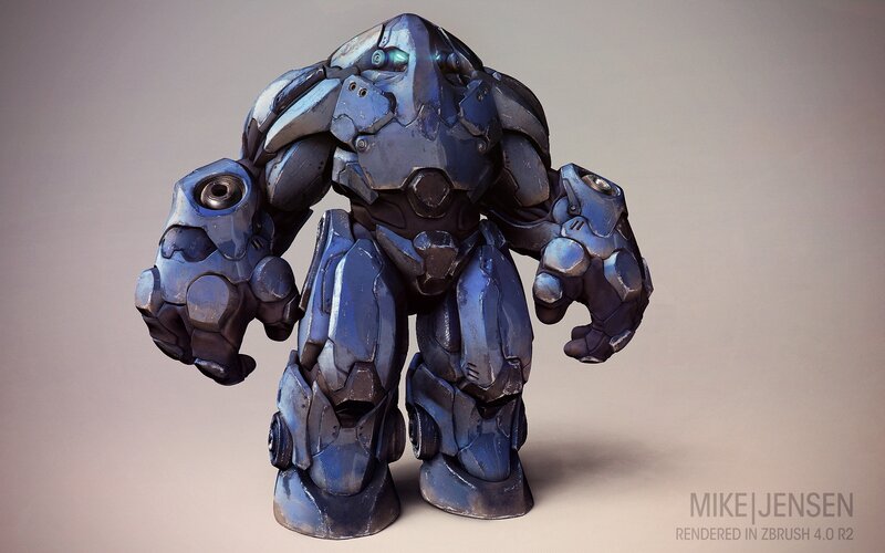 robotic armored figure