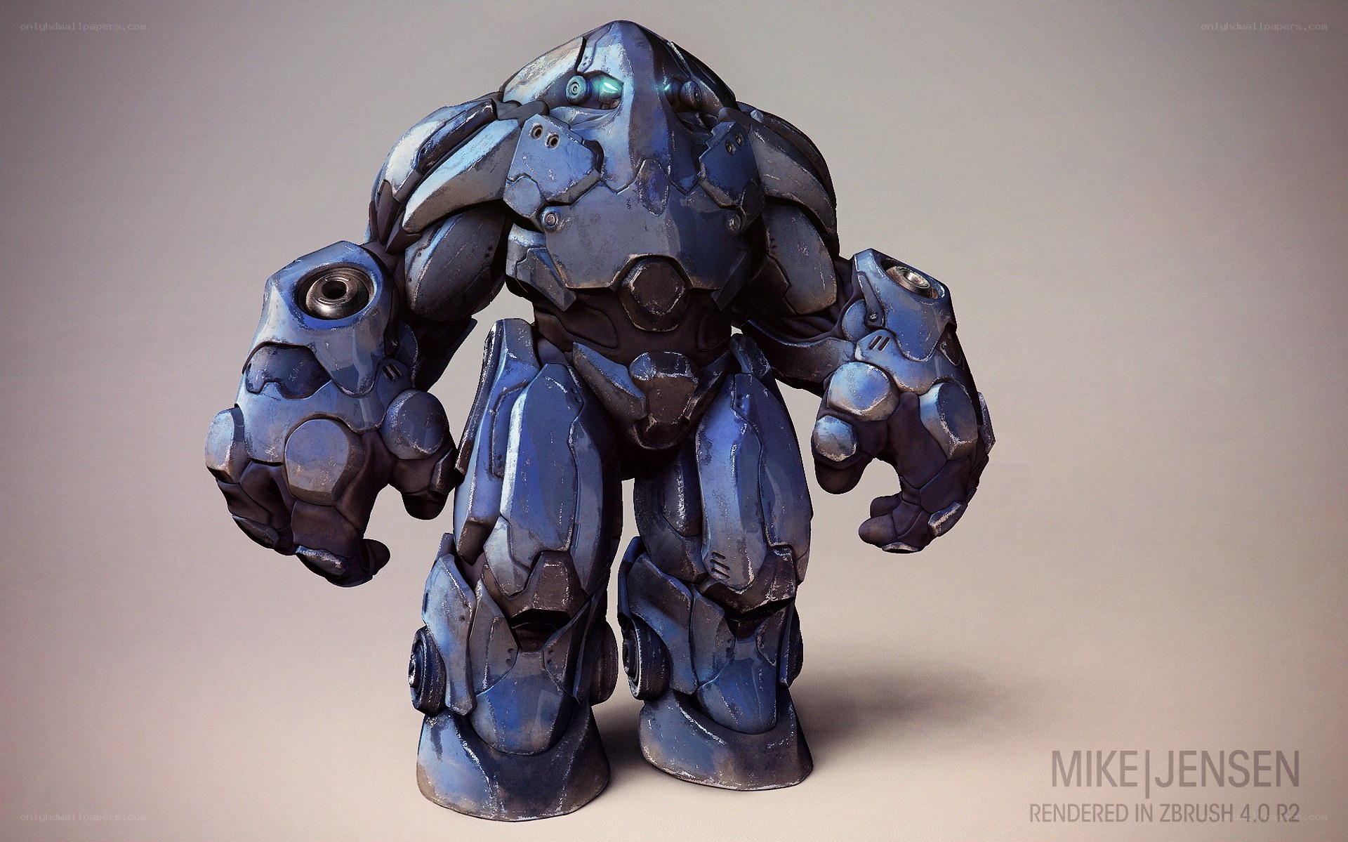 robotic armored figure