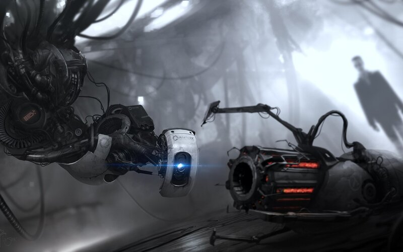 Robotic Arms in Lab — Gray, Dramatic