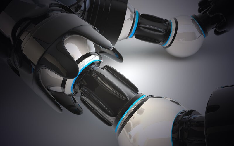Robotic Arms Interacting — Black, Technological