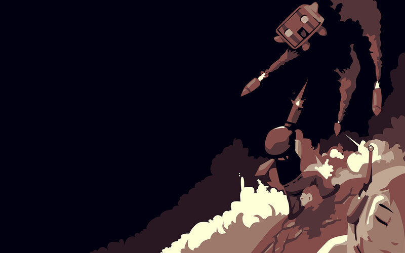 robotic battle in dark canyon