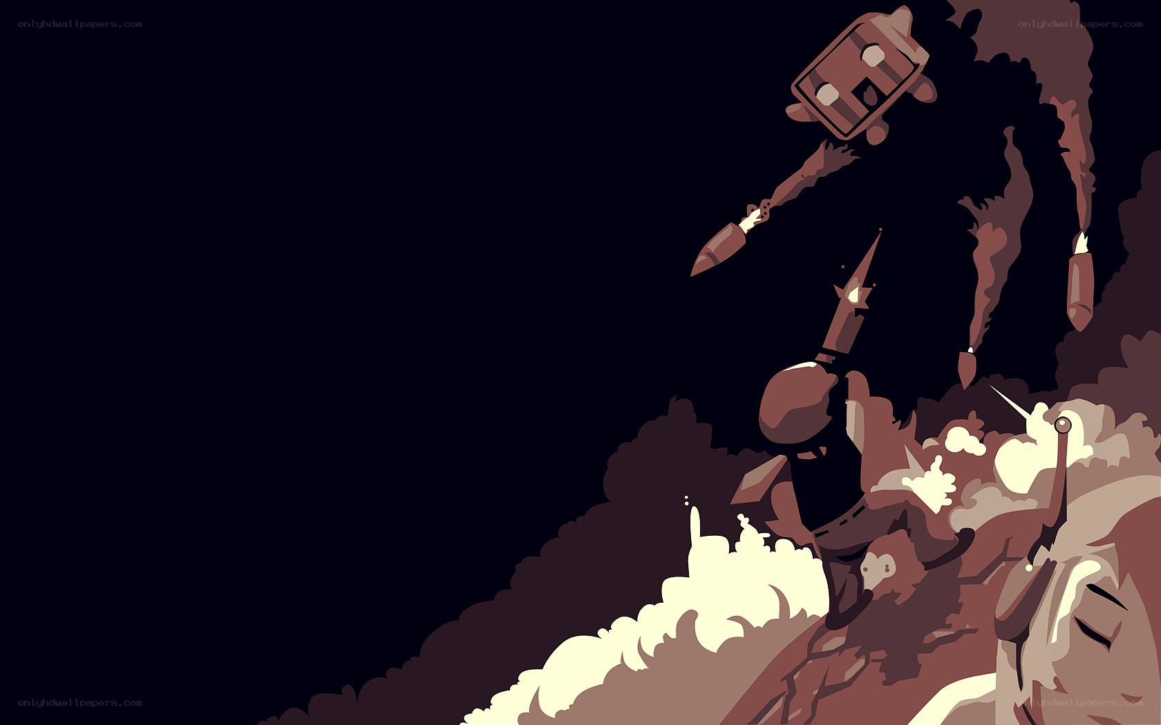 robotic battle in dark canyon