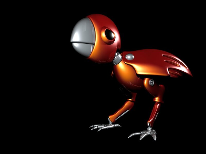 robotic bird character