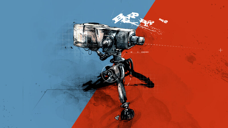 robotic camera on tripod