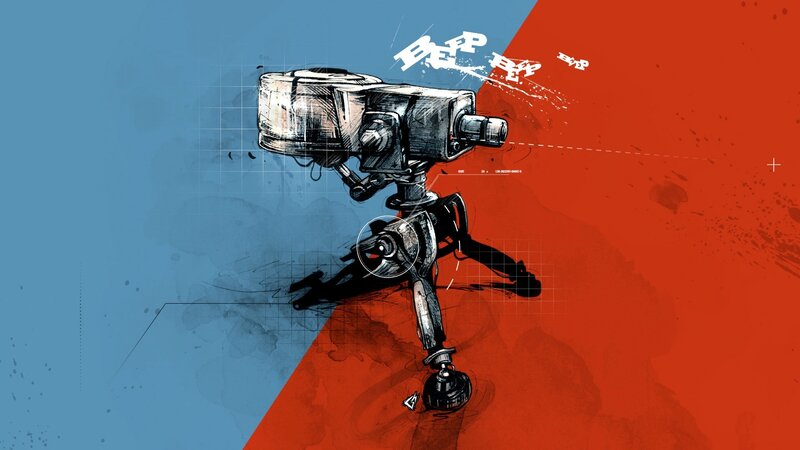 Robotic Camera on Tripod — Blue