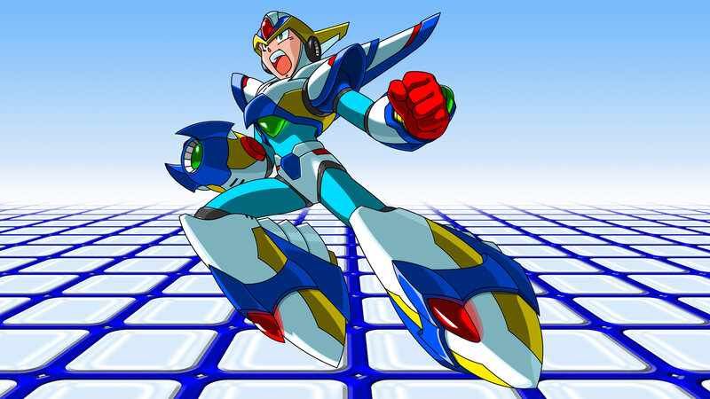 Robotic Character in Action — Blue, Dynamic