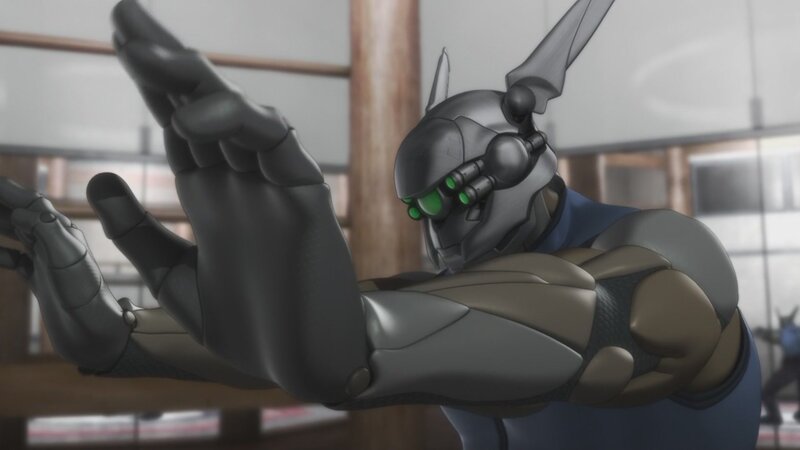 robotic character in action