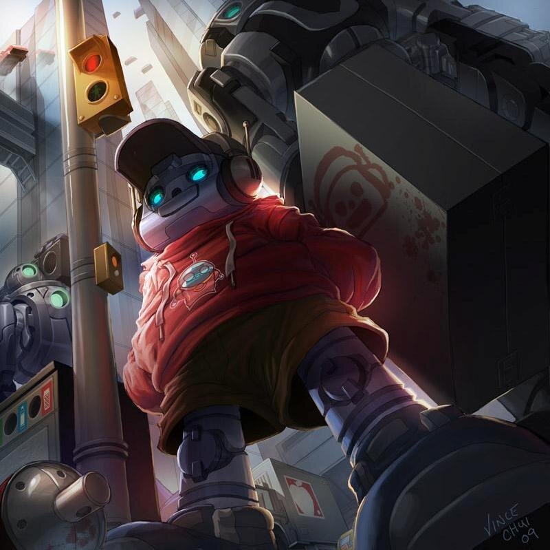 Robotic Character in Red Hoodie