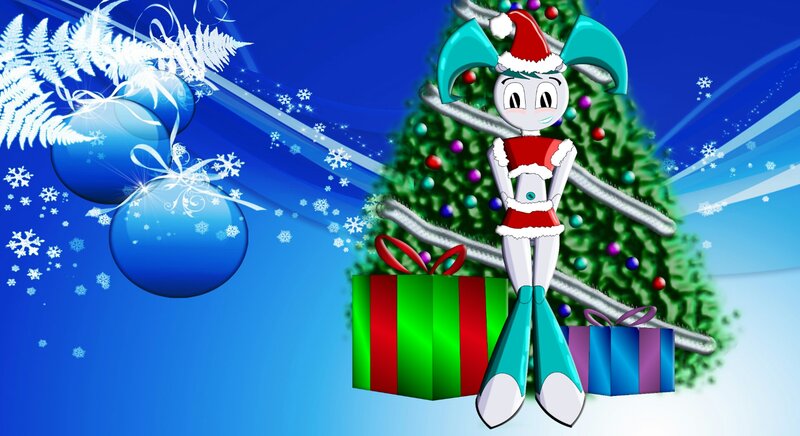 Robotic Character in Santa Hat