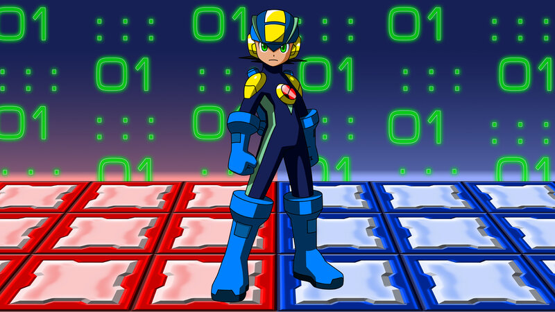 Robotic Character Standing — Blue