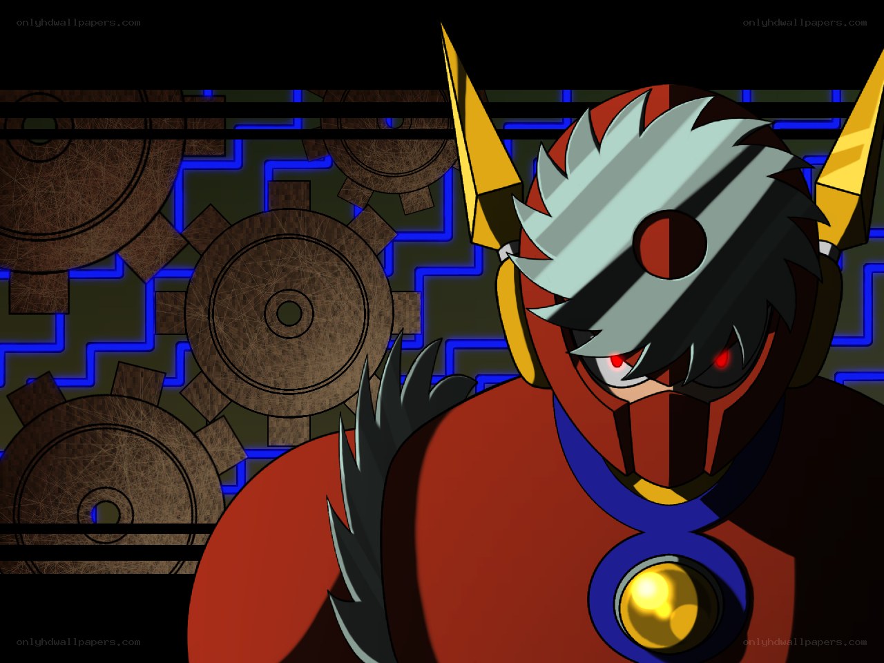 robotic character with gears
