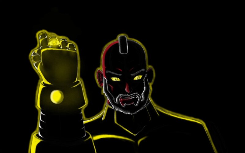 Robotic Character with Glowing Hand