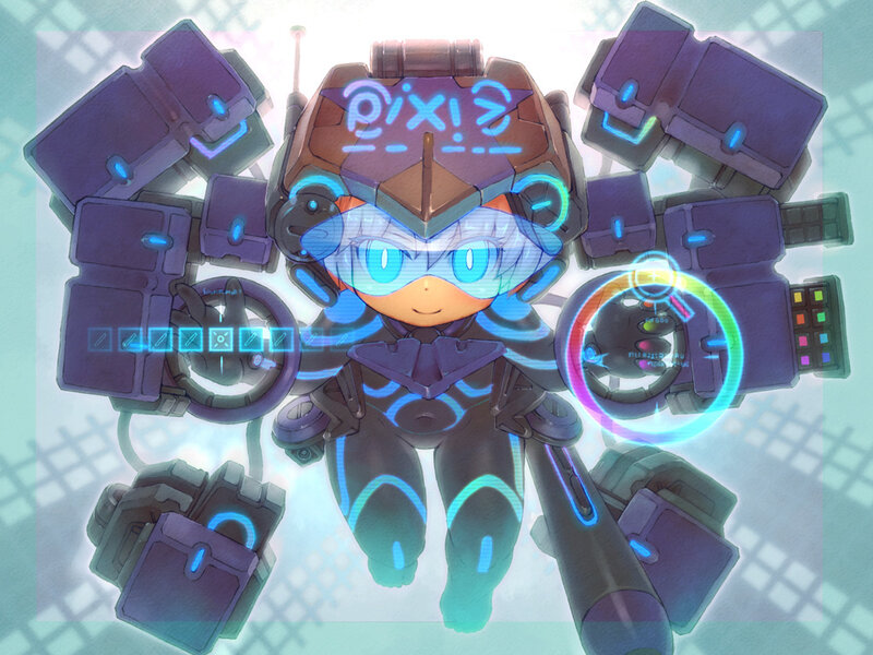 Robotic Character with Glowing Lines