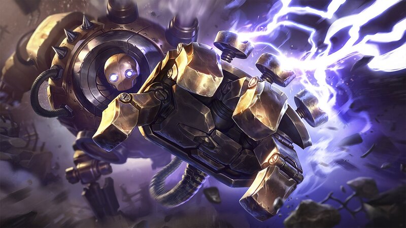 Robotic Character with Lightning — Purple
