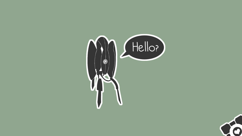 Robotic Character with Speech Bubble