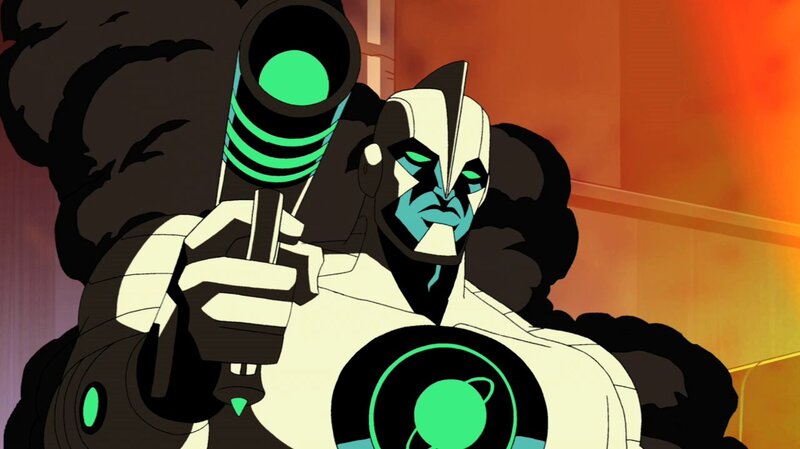 robotic character with weapon